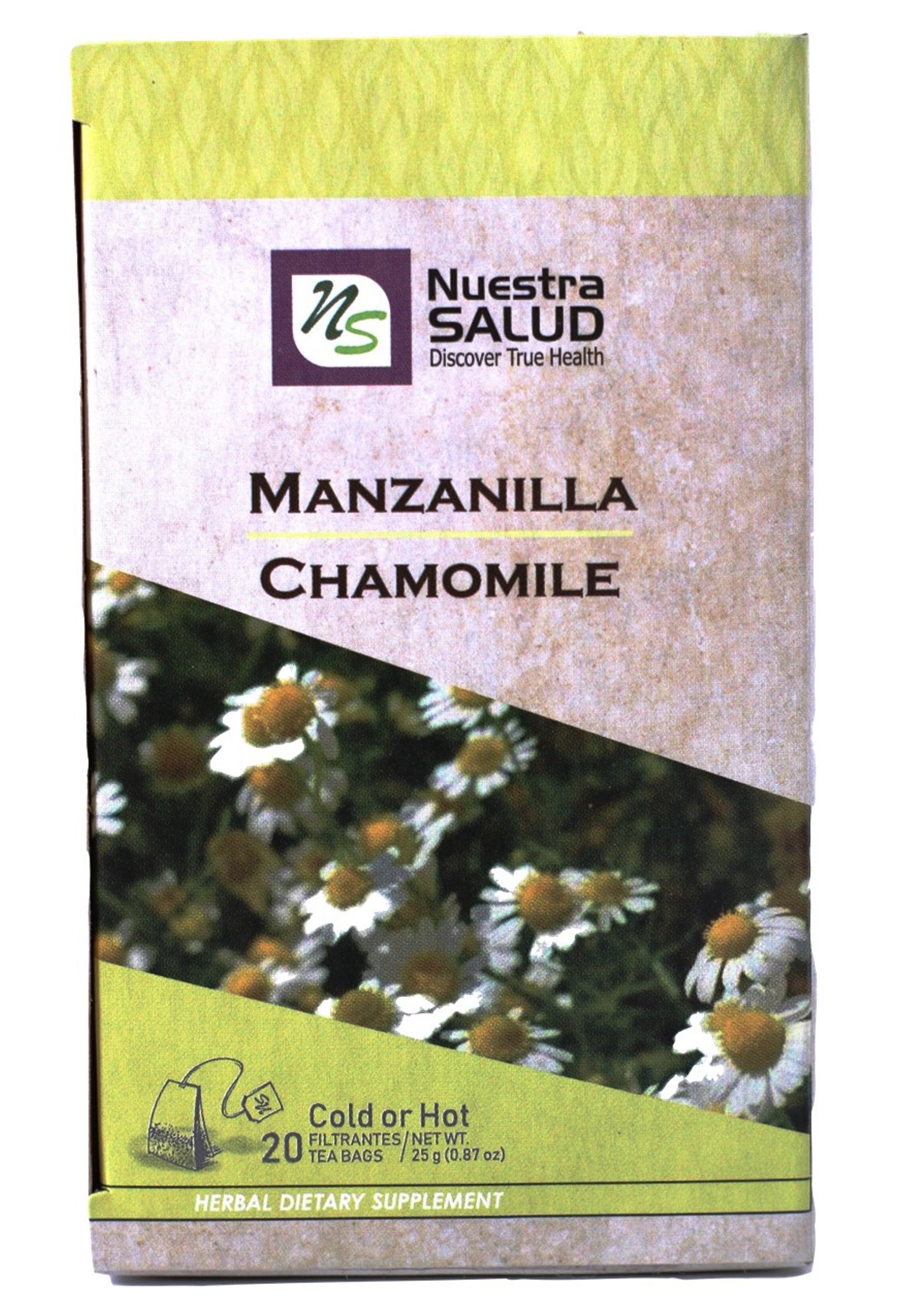Chamomile Tea Manzanilla Herbal Tea (60 tea bags) Nuestra Salud