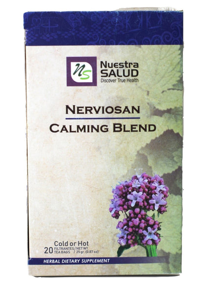 Calming Tea Blend Nerviosan Herbal Tea (60 tea bags) Valerian Root Lemon Balm Nuestra Salud