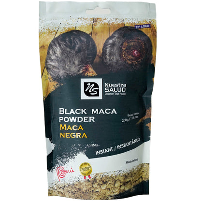 Black Maca Root Powder Energy Stamina (200g/7.05oz) Gelatinized Black Maca Root powder is still 100% pure black maca root