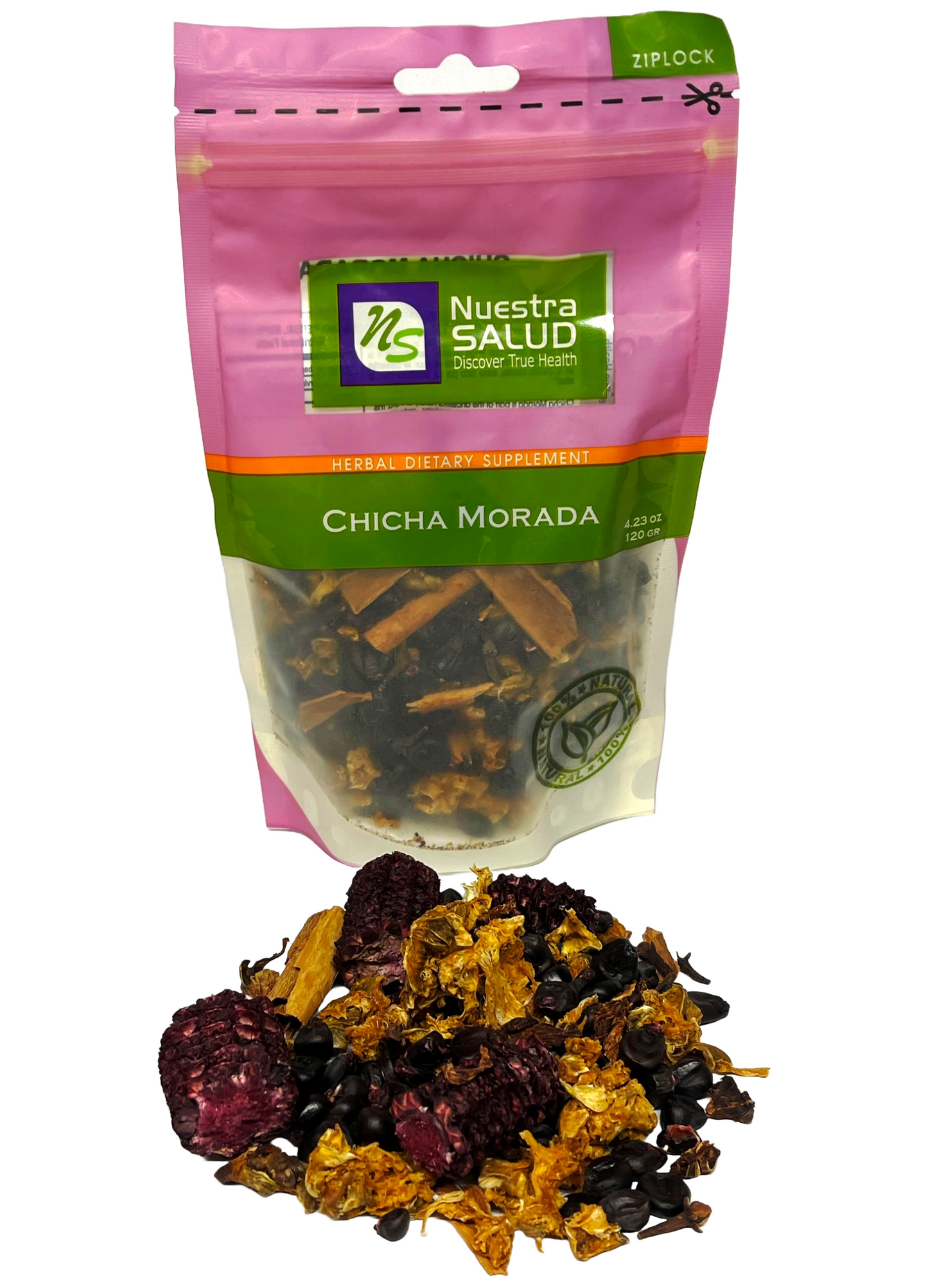 Purple Corn Mix Peruvian Chicha Morada Premium Silver Line Zip Lock (120g)