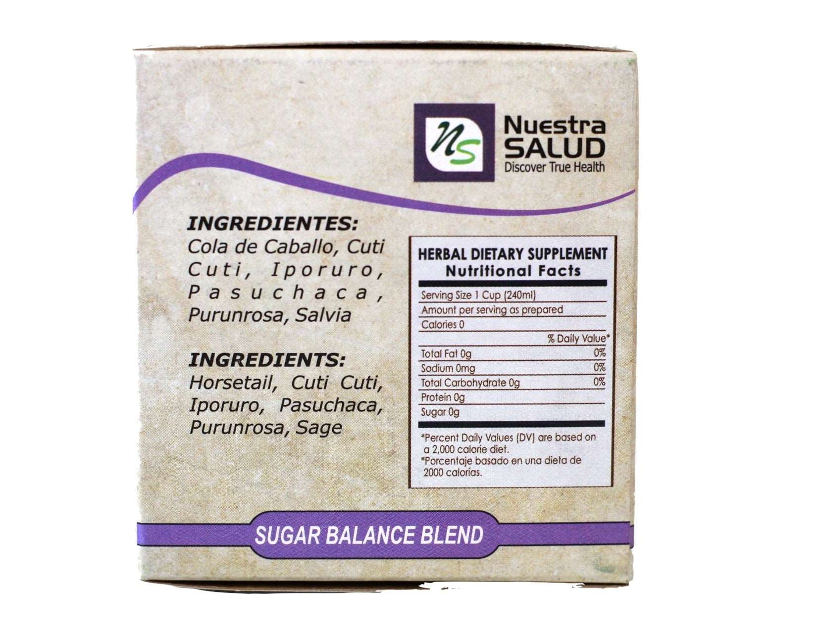 Diabetisan Te - Sugar Balance Tea Blend Herbal Tea (20 Tea Bags) Nuestra Salud Tea