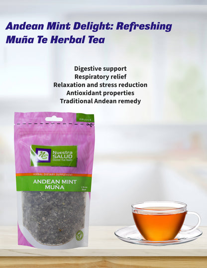 Andean Mint Tea Premium Muña Herbal Infusion Tea (50g) Nuestra Salud