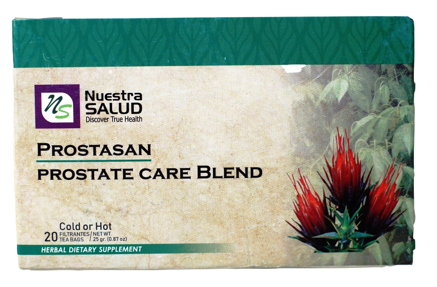 Prostate Tea Care Blend Prostasan Herbal Tea (60 tea bags) Nuestra Salud