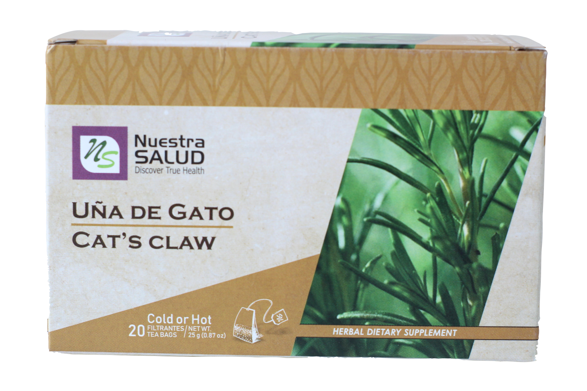 Cat's Claw Tea Uña de Gato Herbal Tea (20 tea bags) Nuestra Salud