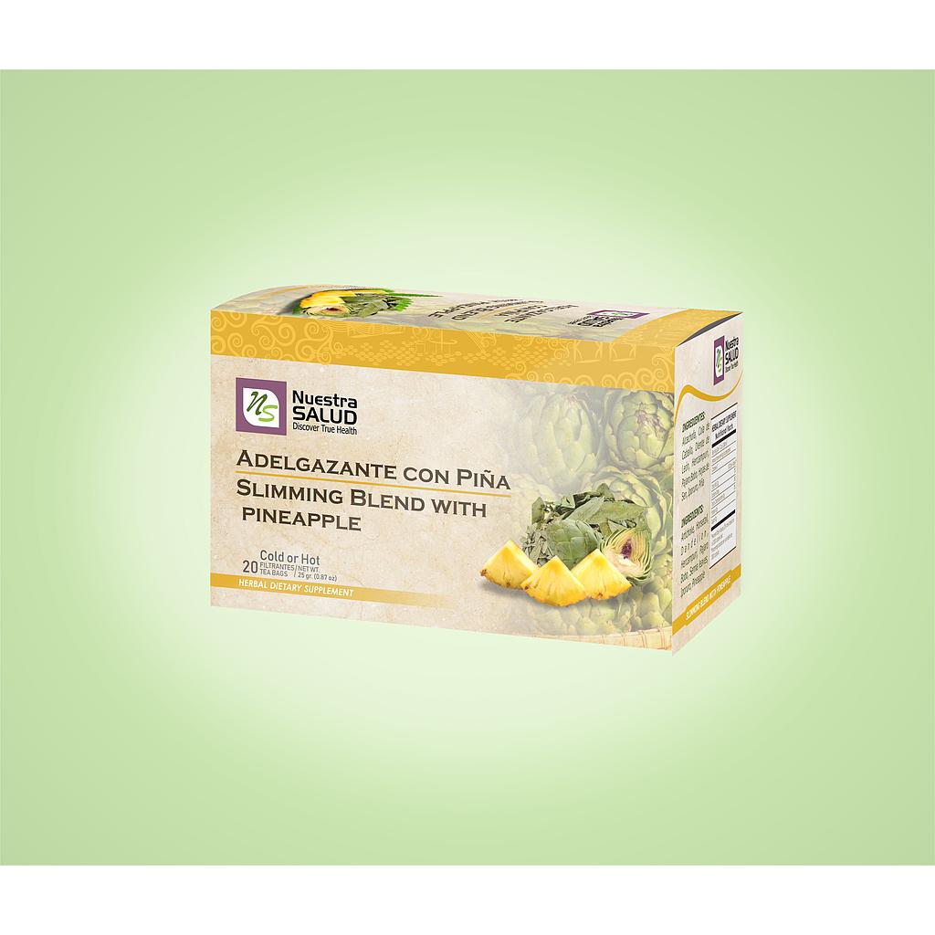  Adelgazan Te Piña Slimming Blend Pineapple Filter Tea Box (20 Tea Bags) by Nuestra Salud sold by NS Herbs Co.