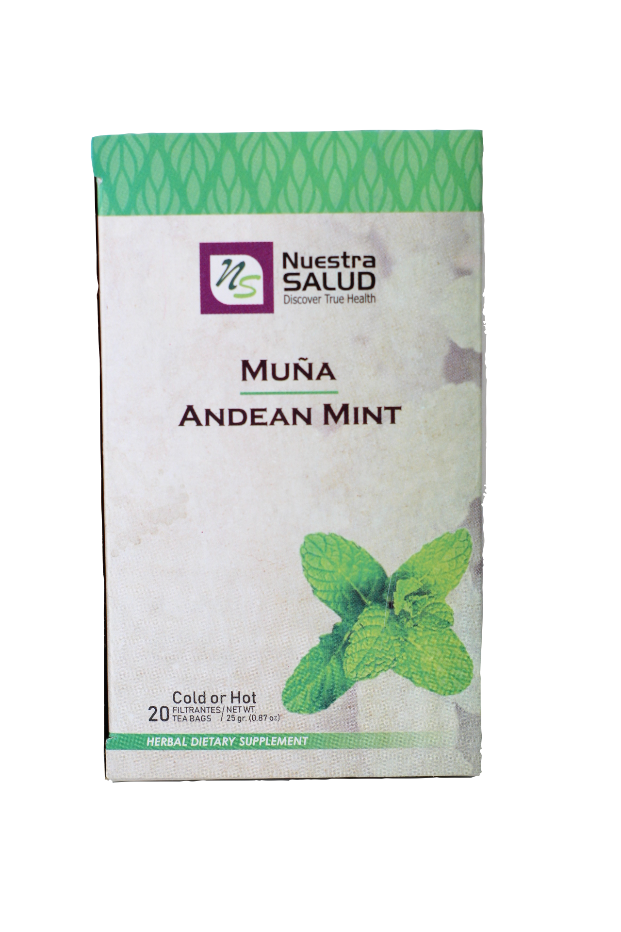  Muña Andean Mint Filter Tea Box (20 Tea bags) by Nuestra Salud sold by NS Herbs Co.