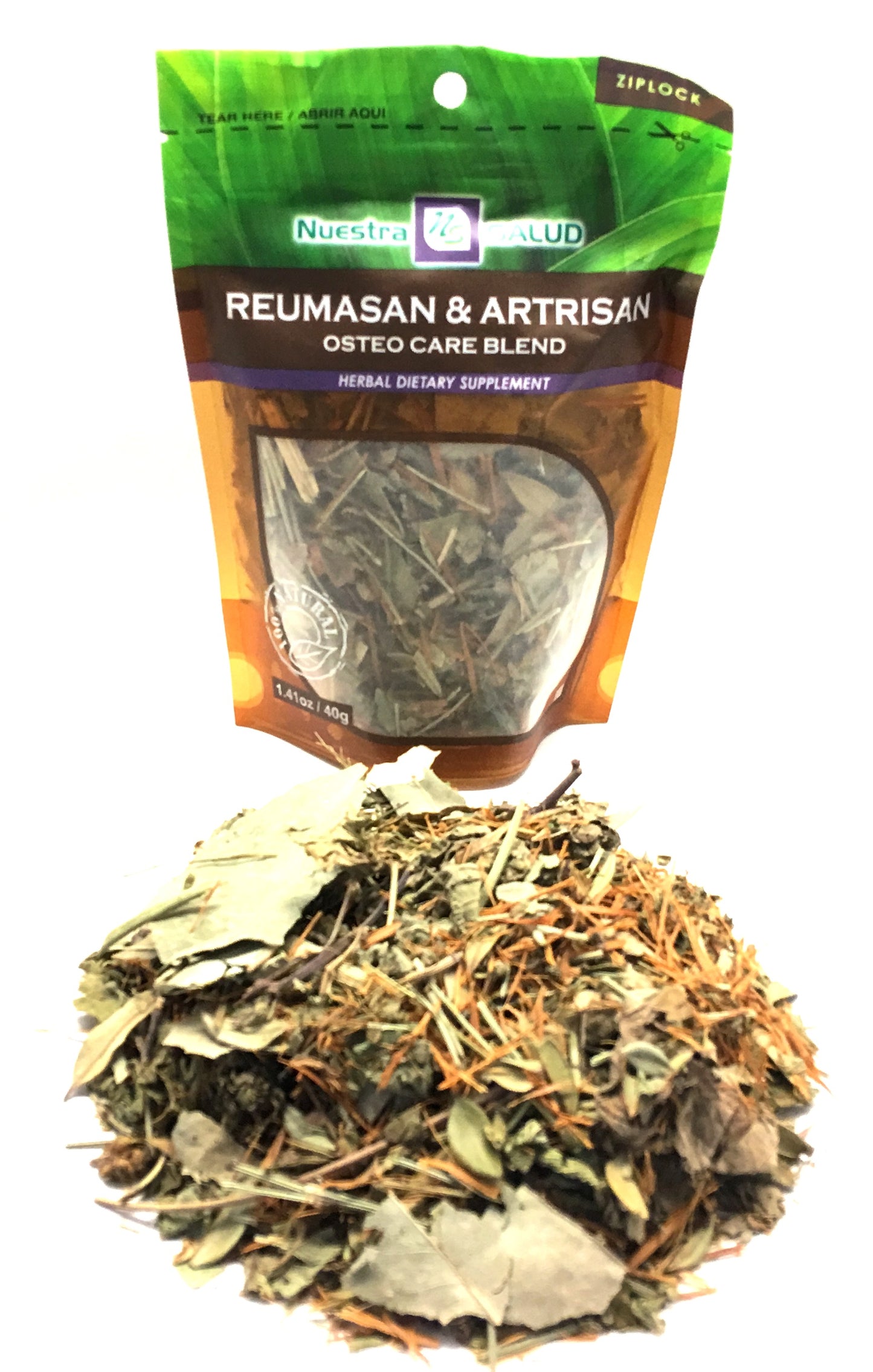 Osteo Care Tea Blend Reumasan Artrisan Herbal Infusion Tea (30g) Herb zip lock Nuestra Salud