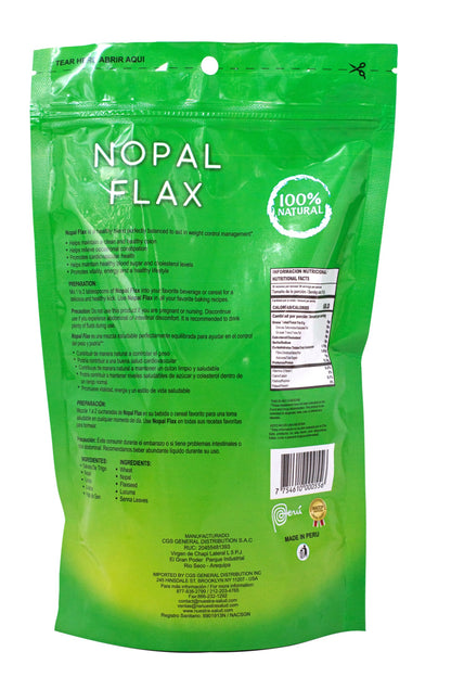 Nopal Flax Plus  Original Linaza  (6 units) Flaxseed Fiber for Gentle Colon Cleansing and Digestive Health. Nuestra Salud