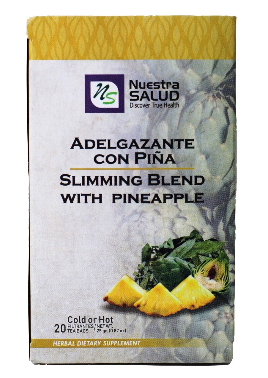 Slim Tea Blend Pineapple Herbal Tea (60 Tea Bags) Detox Te & Wellness Nuestra Salud