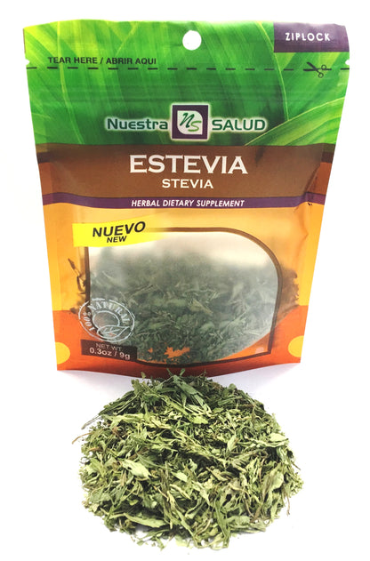 Stevia Crush Leaves Estevia Herbal Infusion Tea (9g) zip lock Nuestra Salud